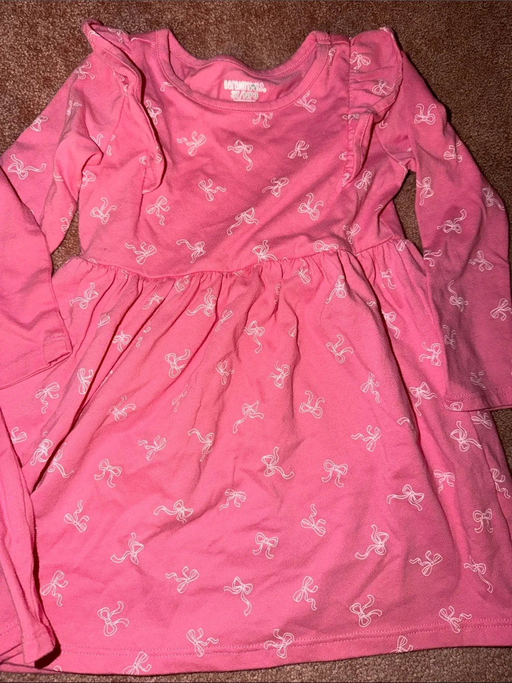 Garanimals Pink Long Sleeve Ruffle Knit Dress Duo